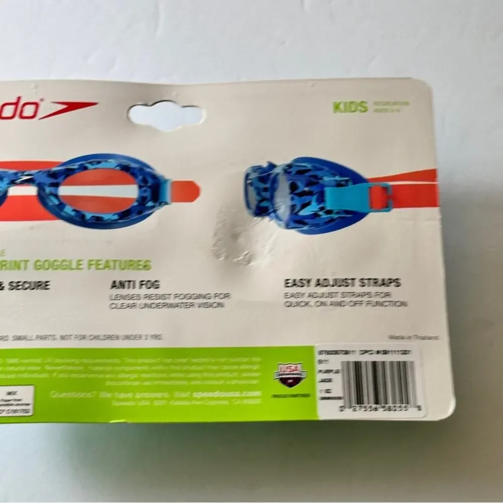 SPEEDO KIDS Glide Print Anti Fog No Leak Best Fitting Goggles  New in Package